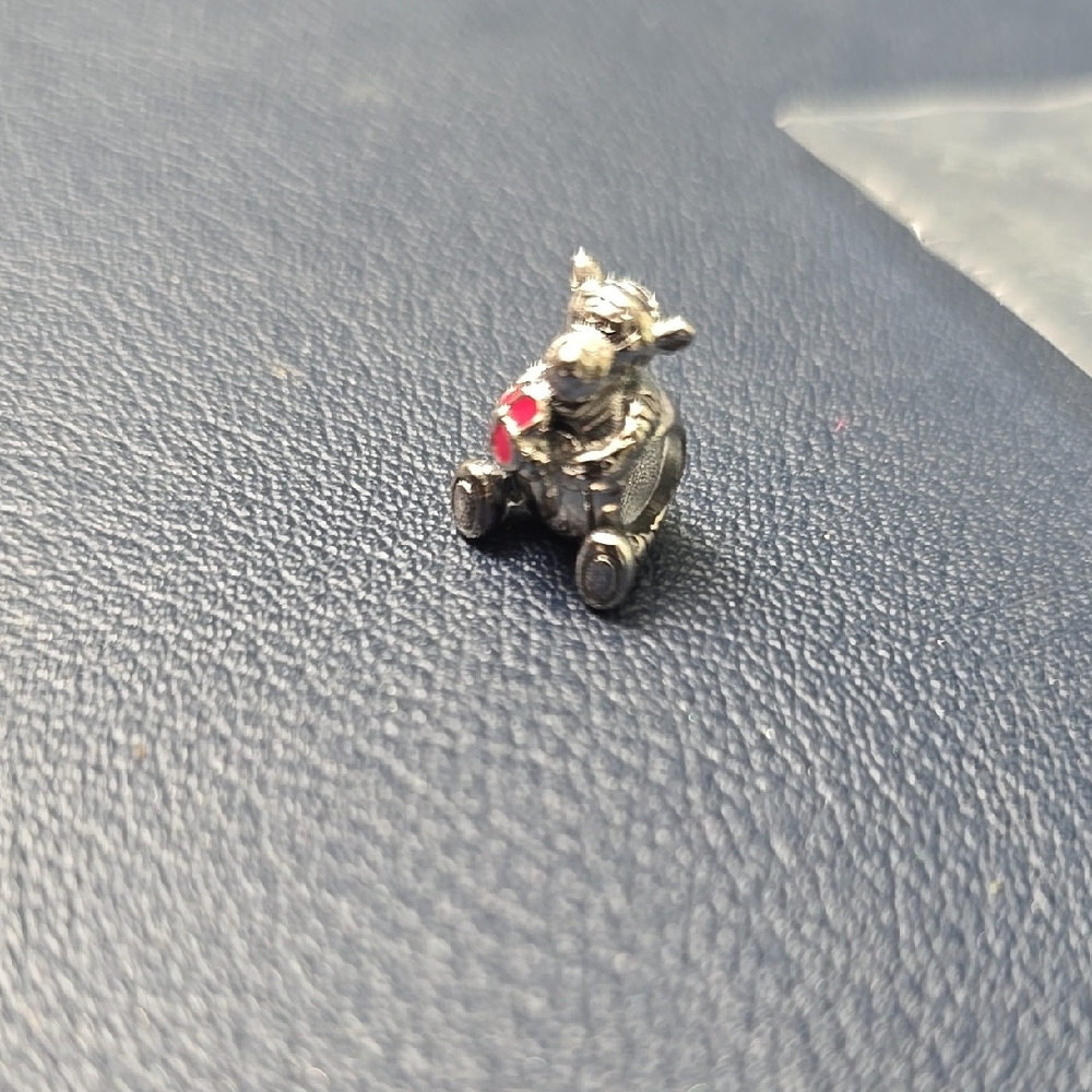 Silver Animal Charm with Red Accent